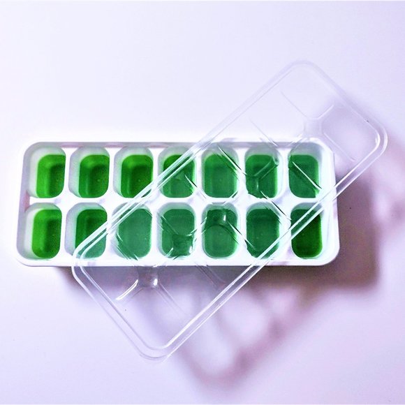 Silicone Ice Cube Freezer Trays ~ LIME ~ Set 4 Stack Trays w/Snap Lids ~ Durable - Picture 8 of 11